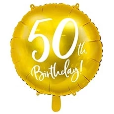 Шар Круг HB 50th BIRTHDAY Gold