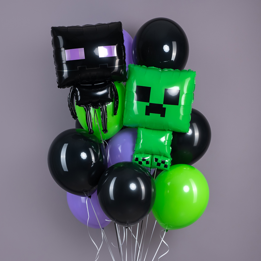 Букет из шаров «Крипер и Эндер»