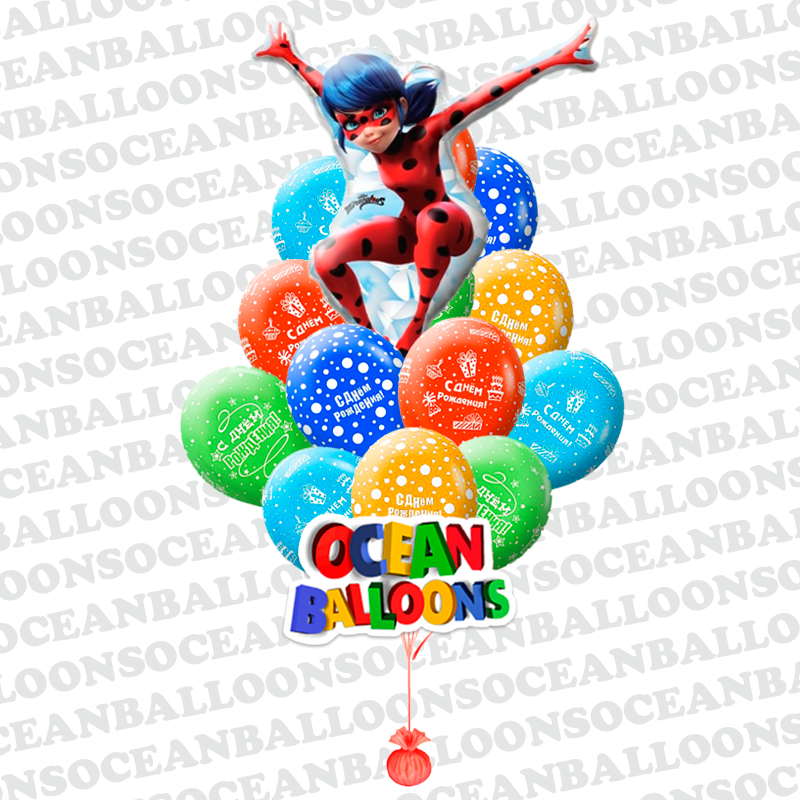 Воздушные шары «Неудержимая Леди Баг»