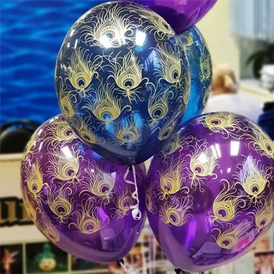 Шары с рисунком "Перья Павлина"