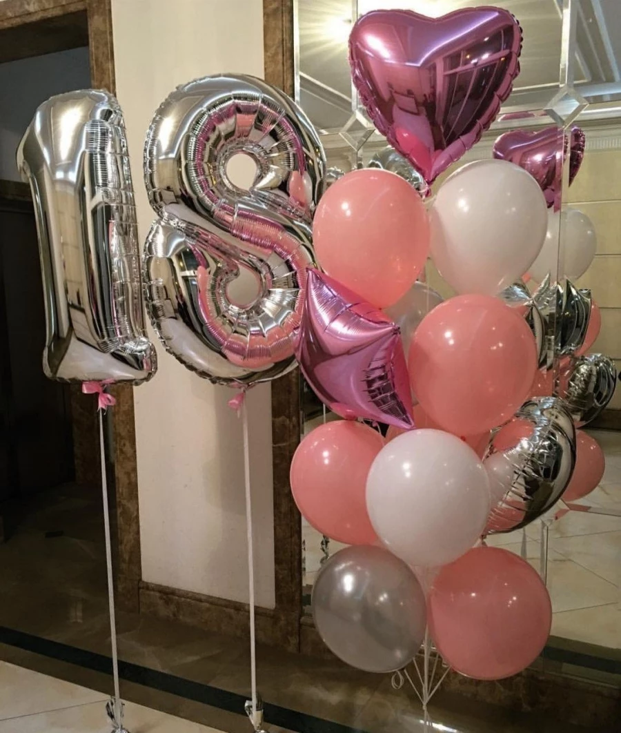 Композиция из шаров на День Рождения девушке 18 лет