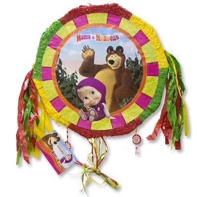 Пиньята Маша и Медведь с лентами складн